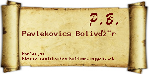 Pavlekovics Bolivár névjegykártya